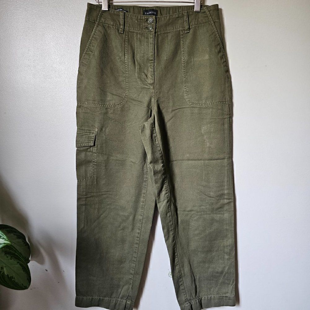 EUC TALBOTS SUPERSOFT CARGO PANT ARMY GREEN SIZE 6 WOMENS